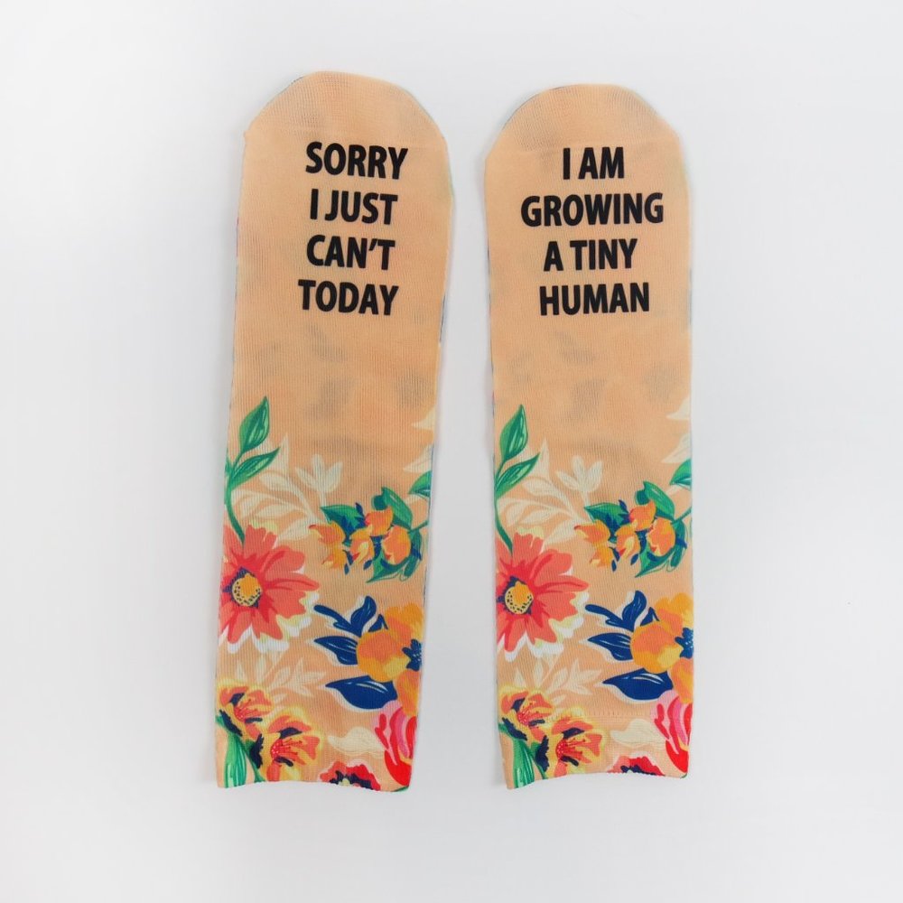 Pregnant Mom Socks, New Mom Socks, New Mom Gift, Floral Socks